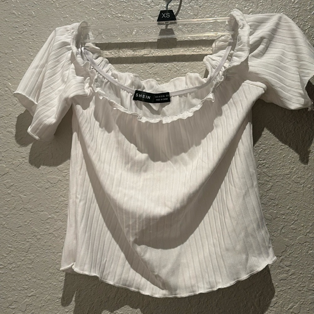 White off the shoulder crop top